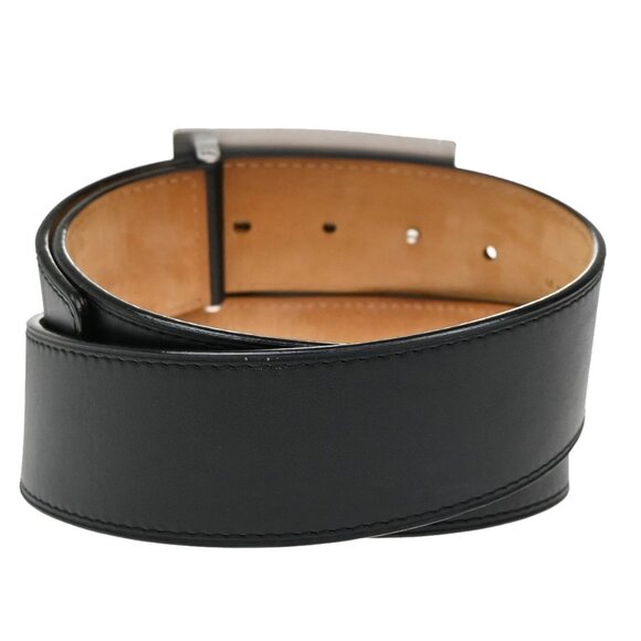 LOUIS VUITTON Ceinture Jeans Belt 85 34 Leather Black Silver Spain M6812 36KB399 - Picture 3 of 13